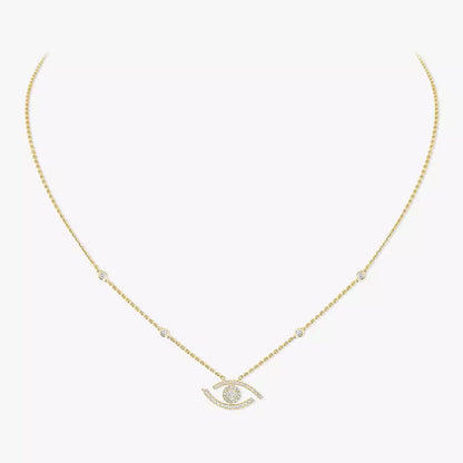 [Amore]Pave_ Diamond Necklace Lucky Eye