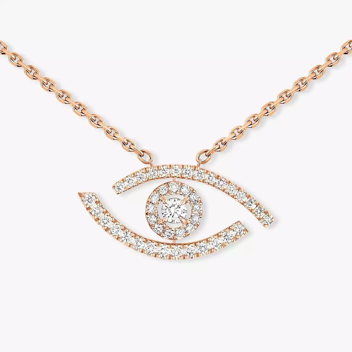 [Amore]Pave_ Diamond Necklace Lucky Eye
