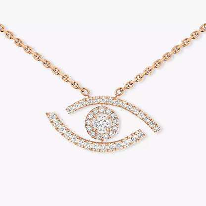 [Amore]Pave_ Diamond Necklace Lucky Eye