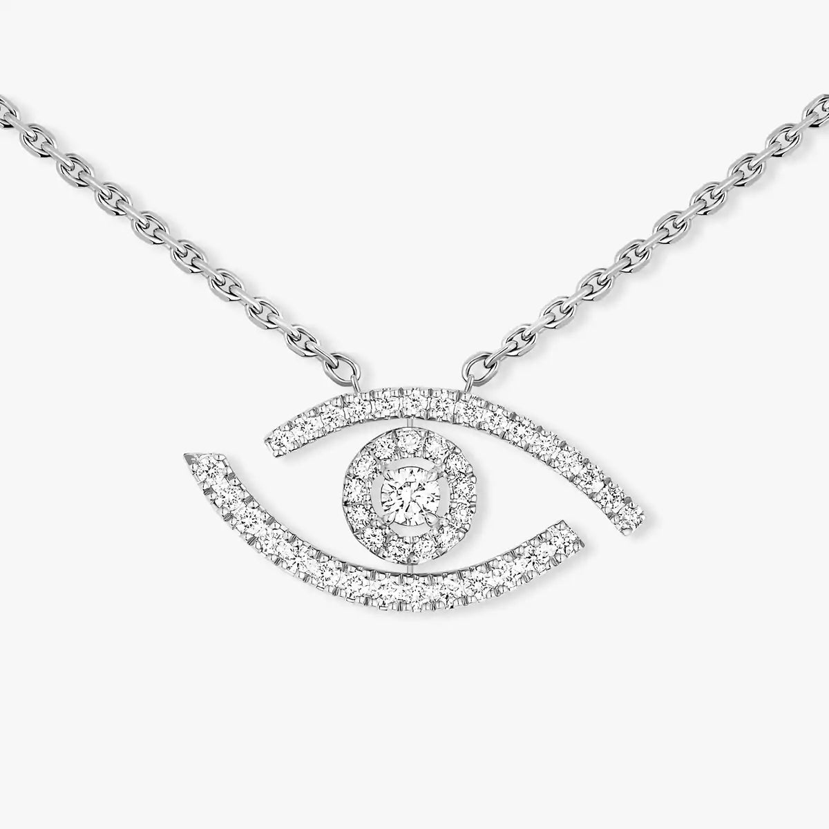 [Amore]Pave_ Diamond Necklace Lucky Eye
