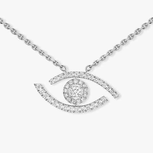 [Amore]Pave_ Diamond Necklace Lucky Eye