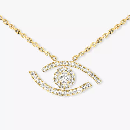 [Amore]Pave_ Diamond Necklace Lucky Eye