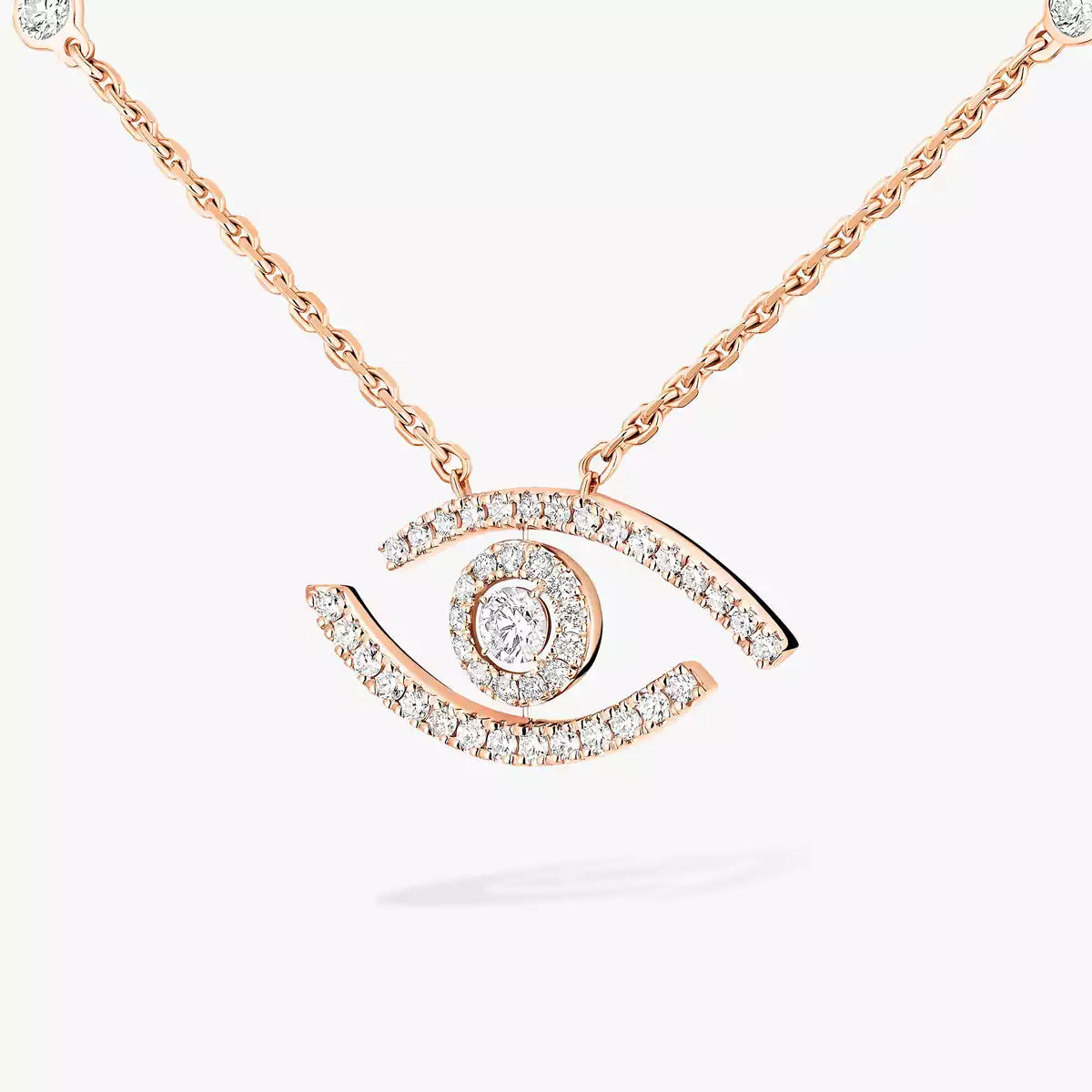 [Amore]Pave_ Diamond Necklace Lucky Eye
