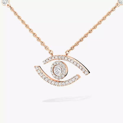 [Amore]Pave_ Diamond Necklace Lucky Eye