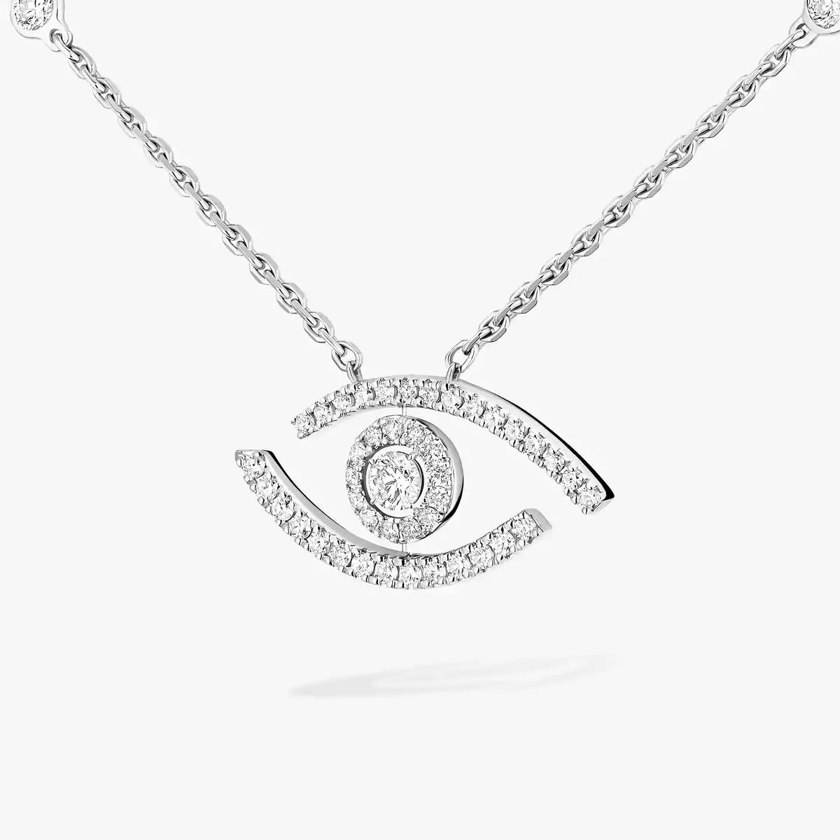 [Amore]Pave_ Diamond Necklace Lucky Eye