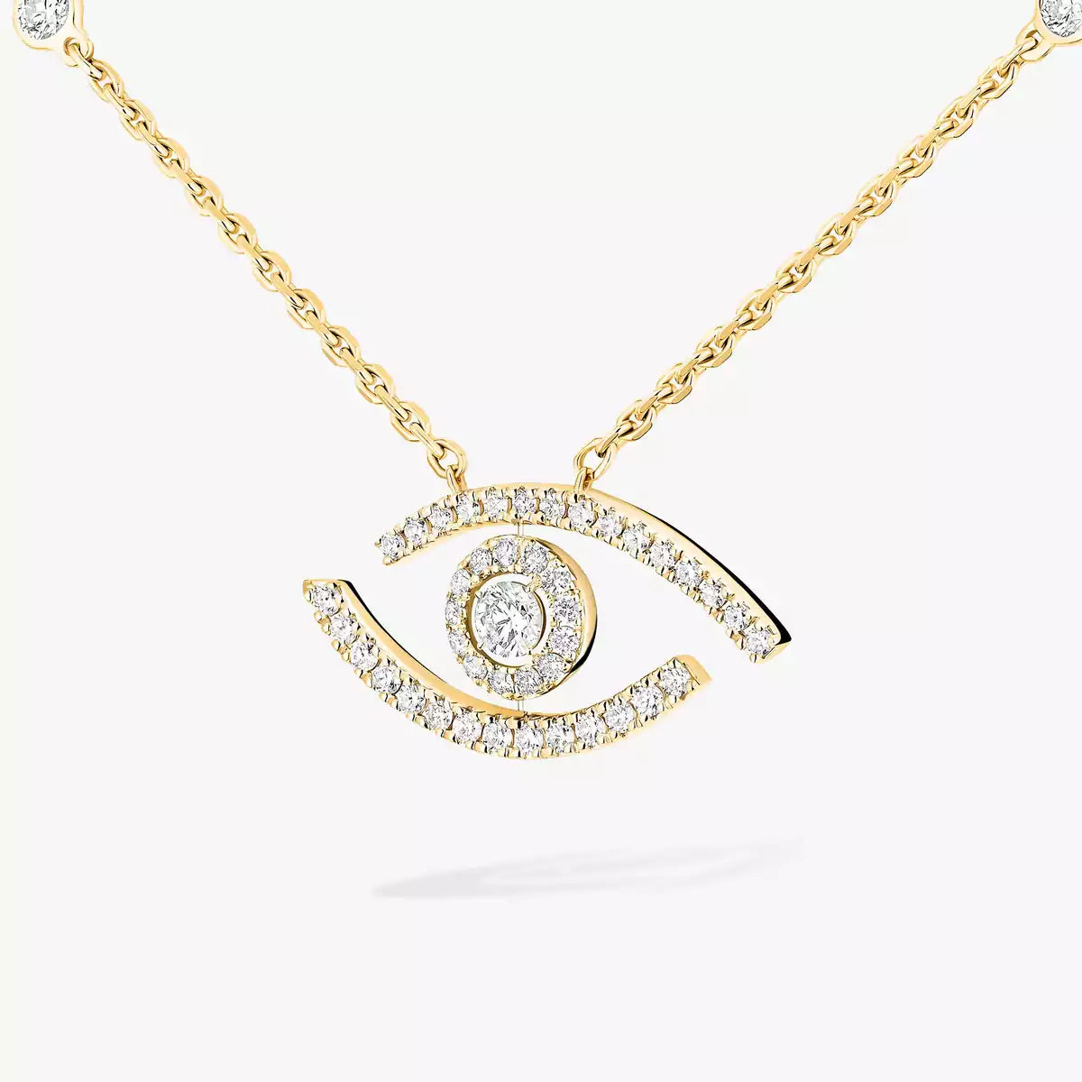 [Amore]Pave_ Diamond Necklace Lucky Eye