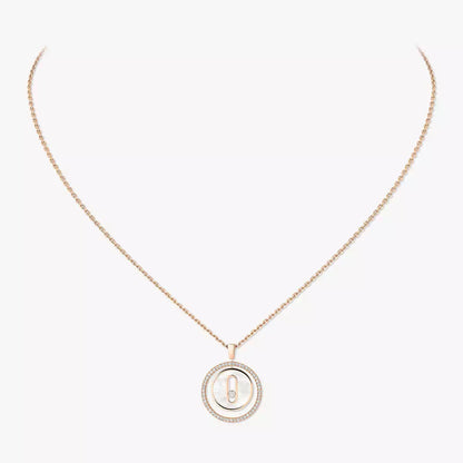 [Amore]Lucky Move Diamond Necklace in Rose Gold and White Mother-of-Pearl