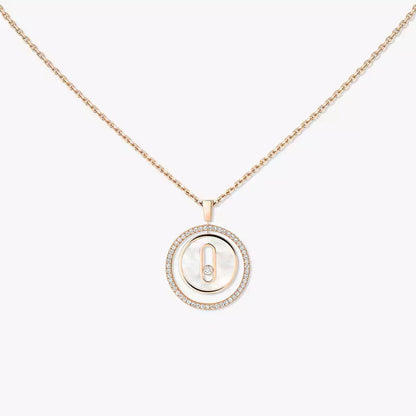 [Amore]Lucky Move Diamond Necklace in Rose Gold and White Mother-of-Pearl