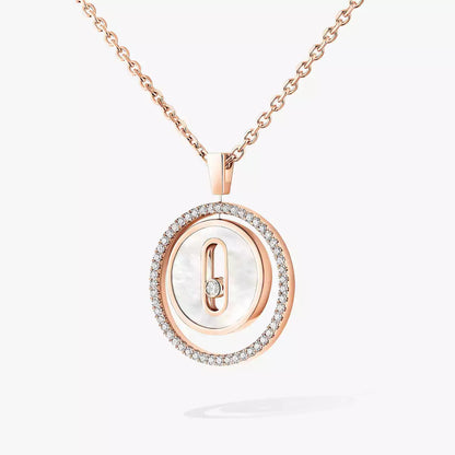 [Amore]Lucky Move Diamond Necklace in Rose Gold and White Mother-of-Pearl