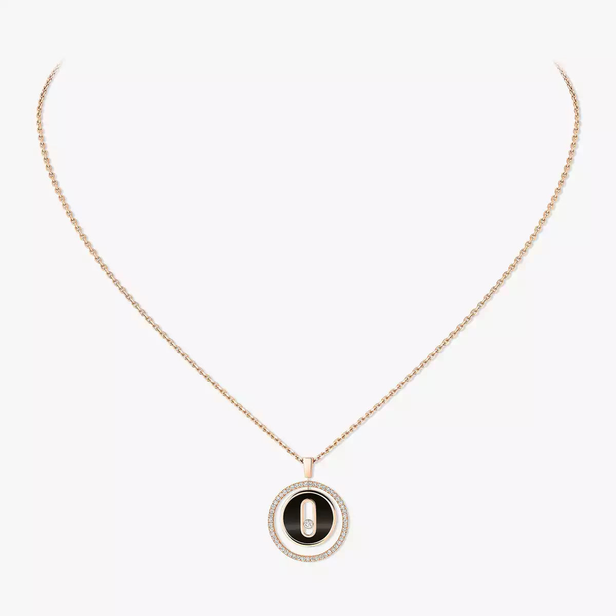 [Amore]Lucky Move Diamond Necklace in Rose Gold and White Mother-of-Pearl