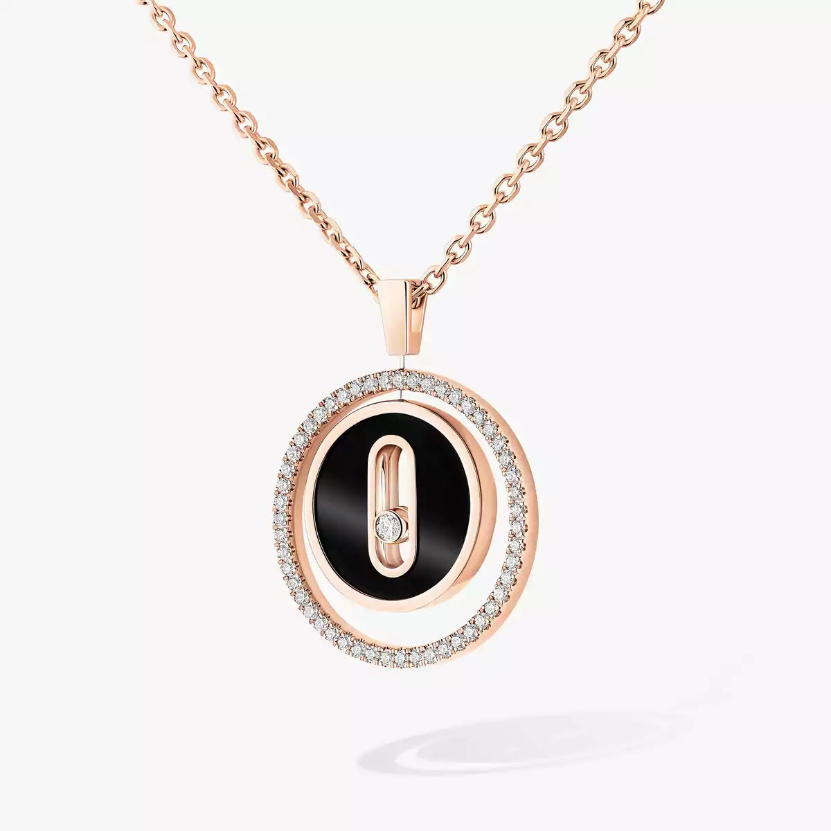 [Amore]Lucky Move Diamond Necklace in Rose Gold and White Mother-of-Pearl
