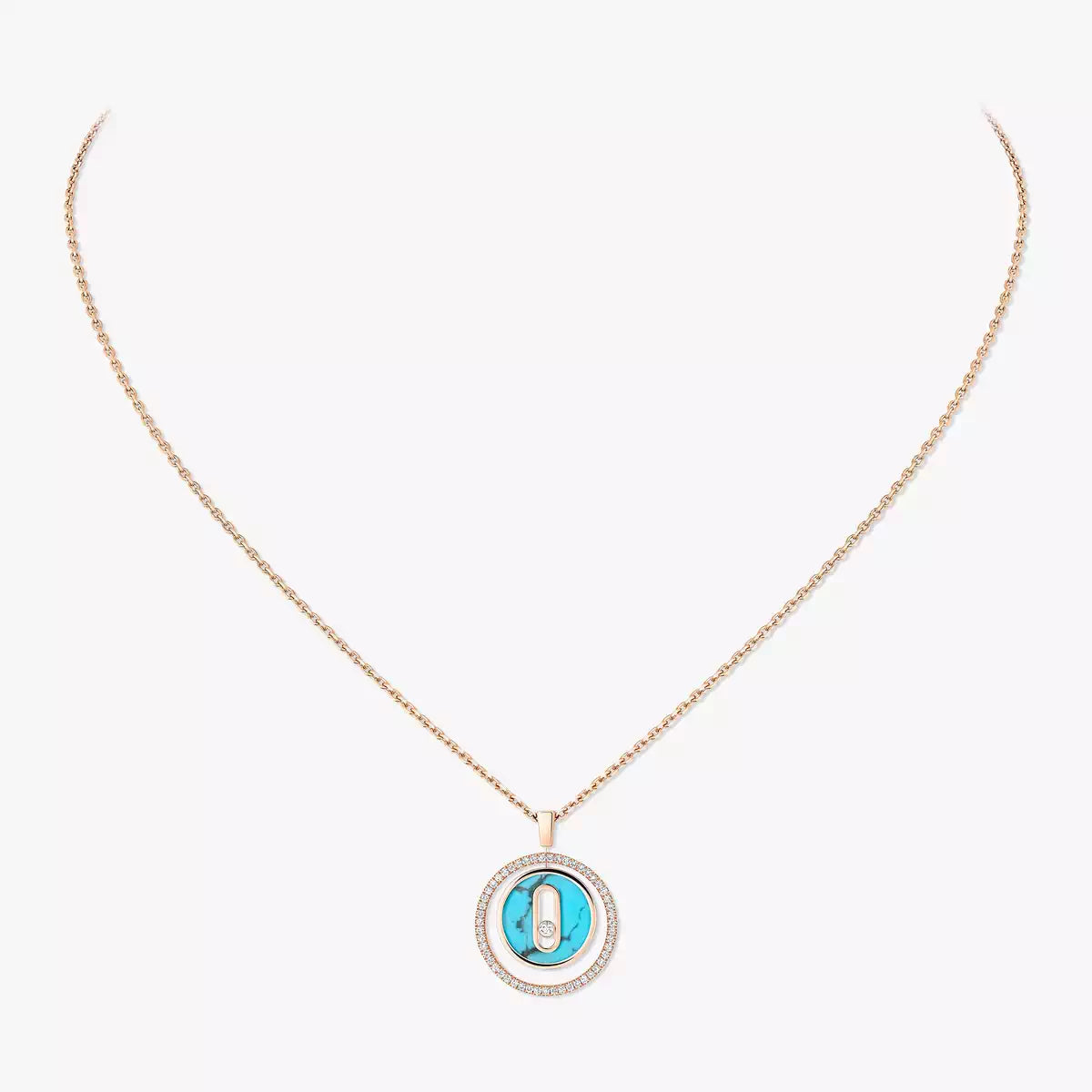 [Amore]Lucky Move Diamond Necklace in Rose Gold and White Mother-of-Pearl