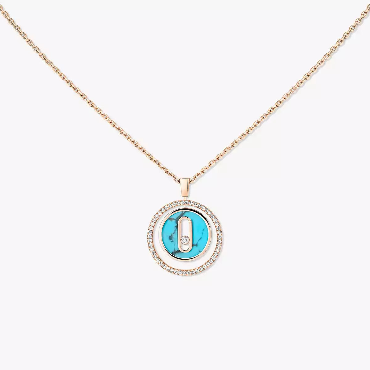 [Amore]Lucky Move Diamond Necklace in Rose Gold and White Mother-of-Pearl