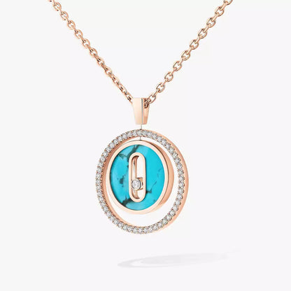 [Amore]Lucky Move Diamond Necklace in Rose Gold and White Mother-of-Pearl