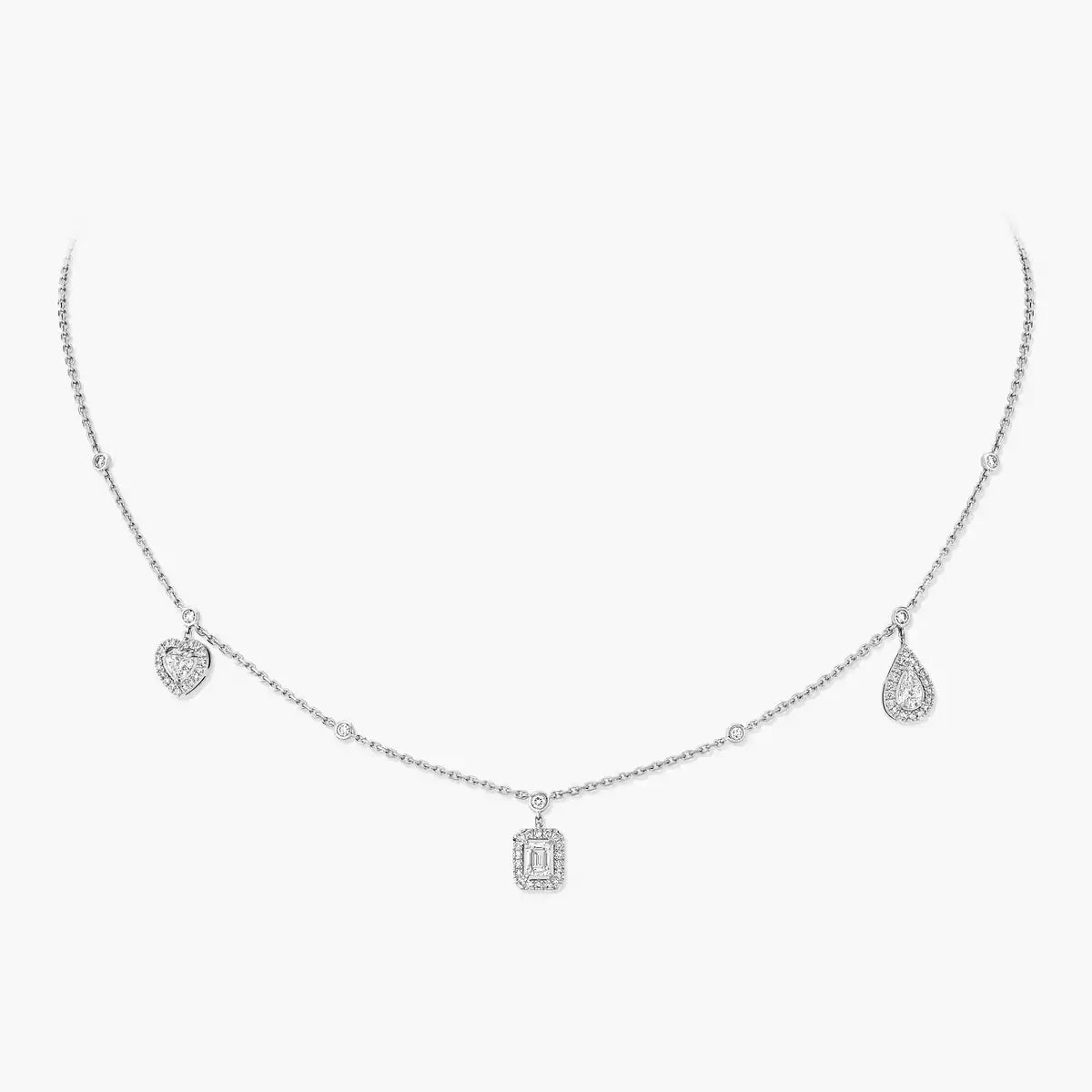[Amore]My Twin Diamond Necklace in Silver