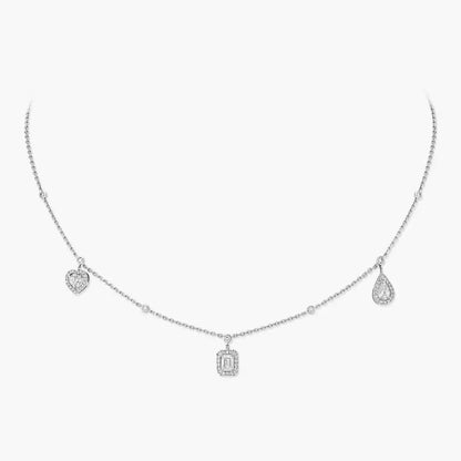 [Amore]My Twin Diamond Necklace in Silver