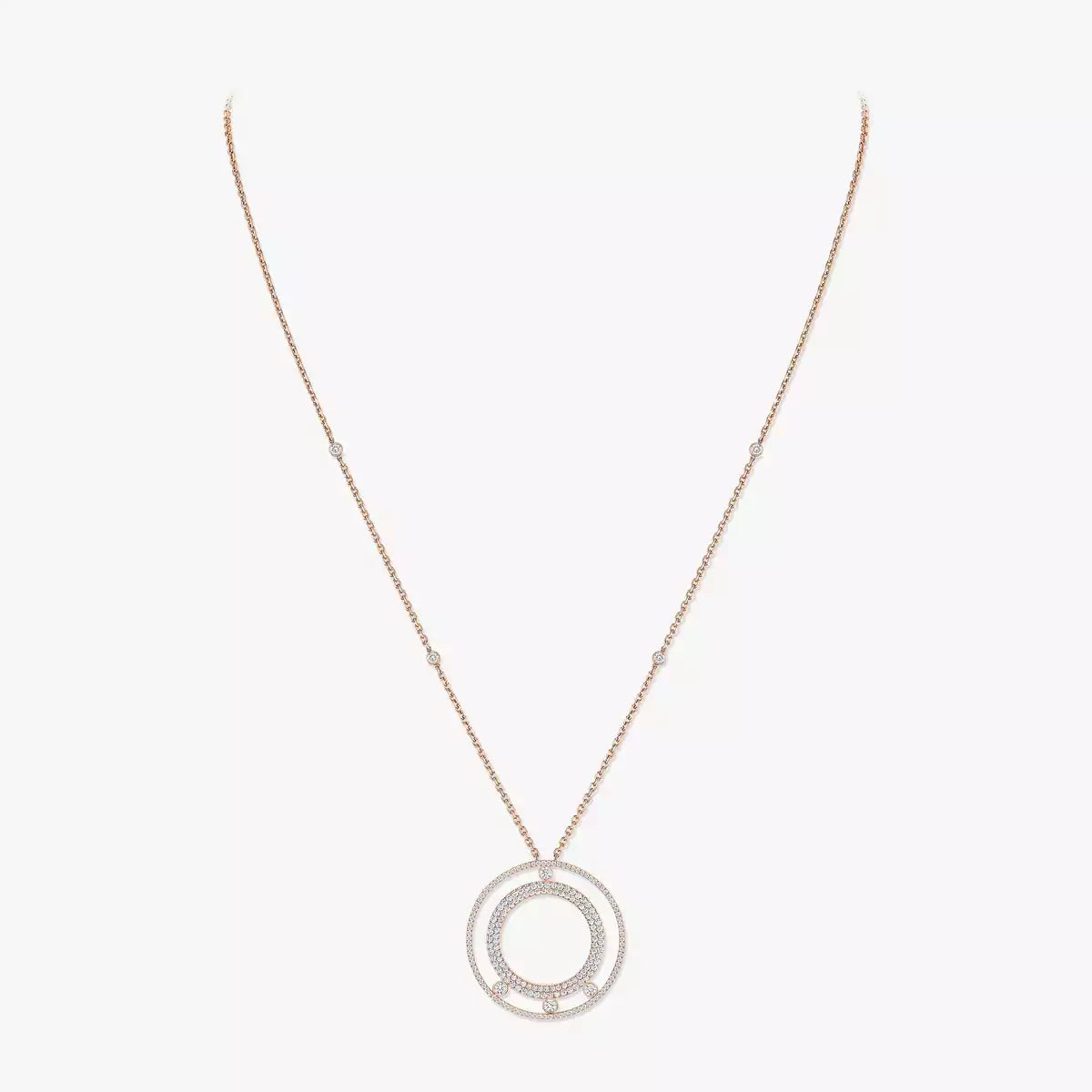 [Amore]Move Romane Long Pave_-Set Diamond Necklace
