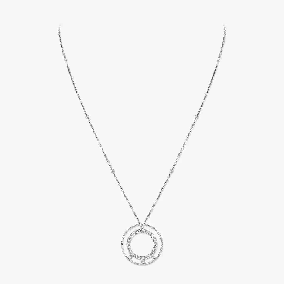 [Amore]Move Romane Long Pave_-Set Diamond Necklace