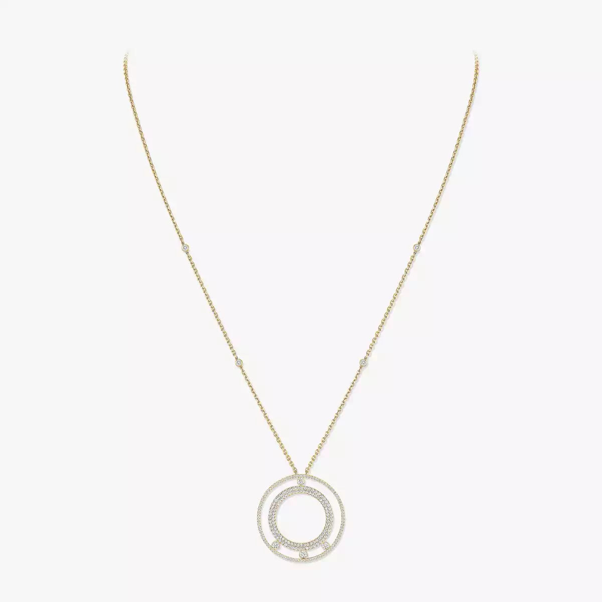 [Amore]Move Romane Long Pave_-Set Diamond Necklace