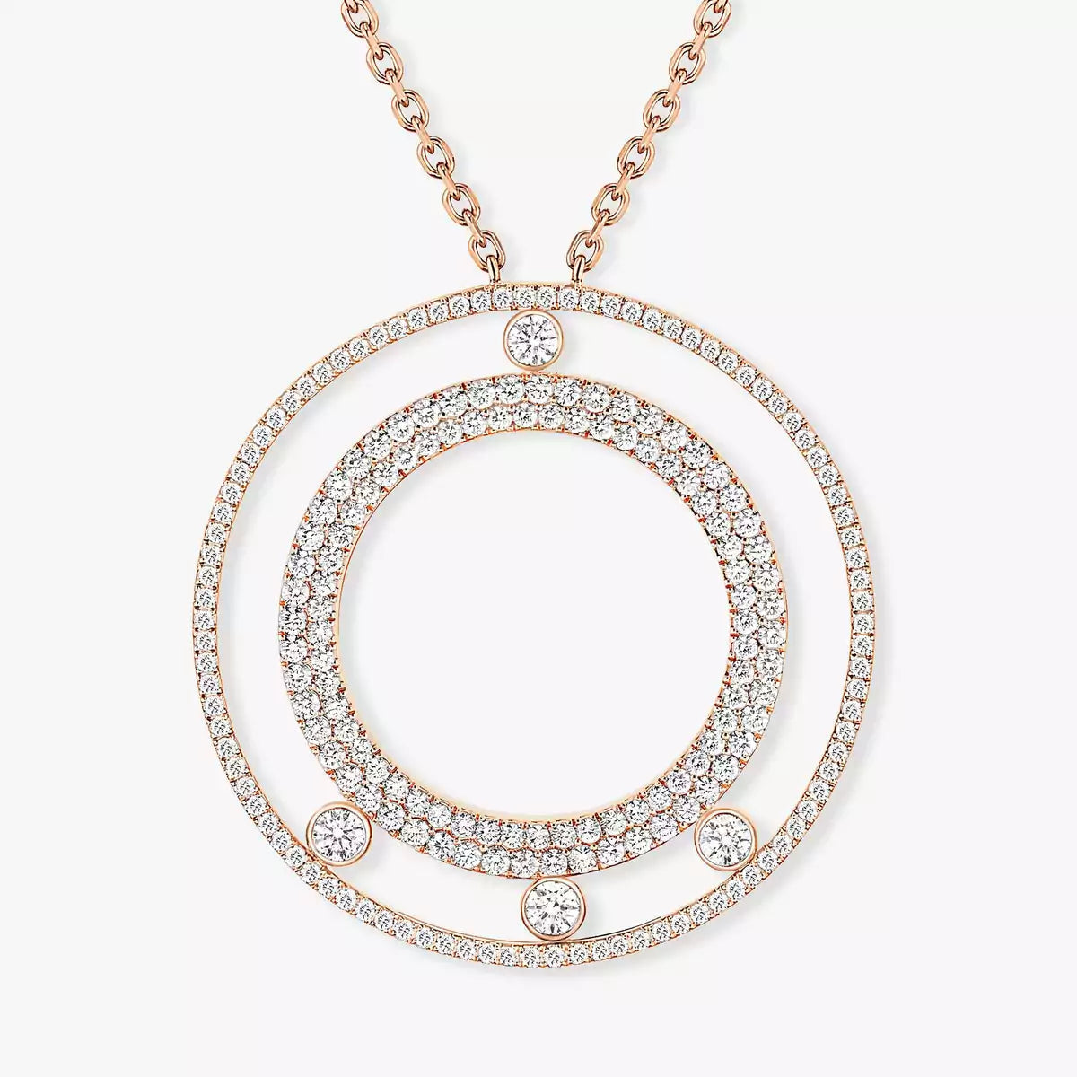 [Amore]Move Romane Long Pave_-Set Diamond Necklace
