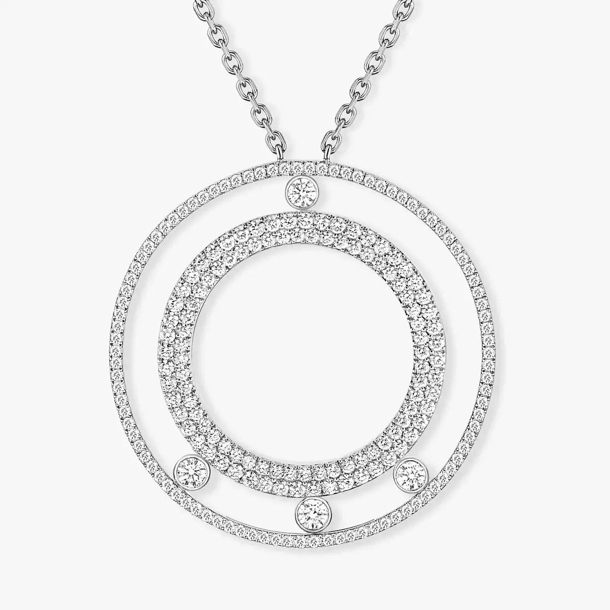 [Amore]Move Romane Long Pave_-Set Diamond Necklace