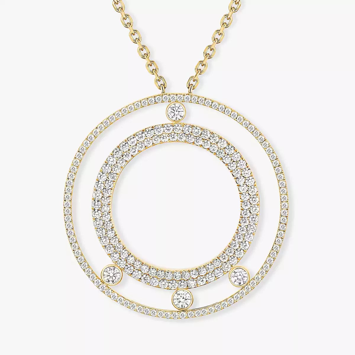 [Amore]Move Romane Long Pave_-Set Diamond Necklace