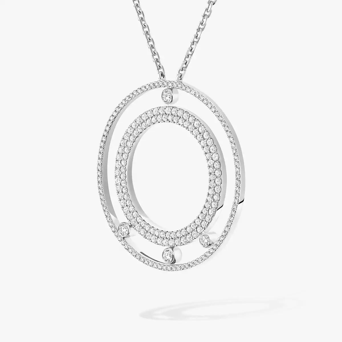 [Amore]Move Romane Long Pave_-Set Diamond Necklace