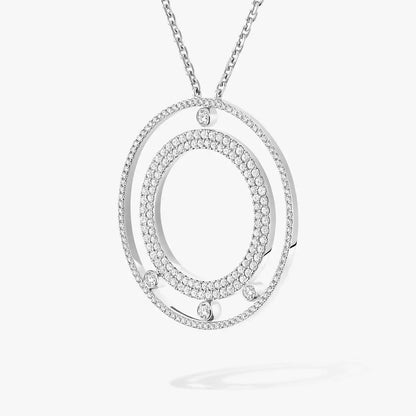 [Amore]Move Romane Long Pave_-Set Diamond Necklace