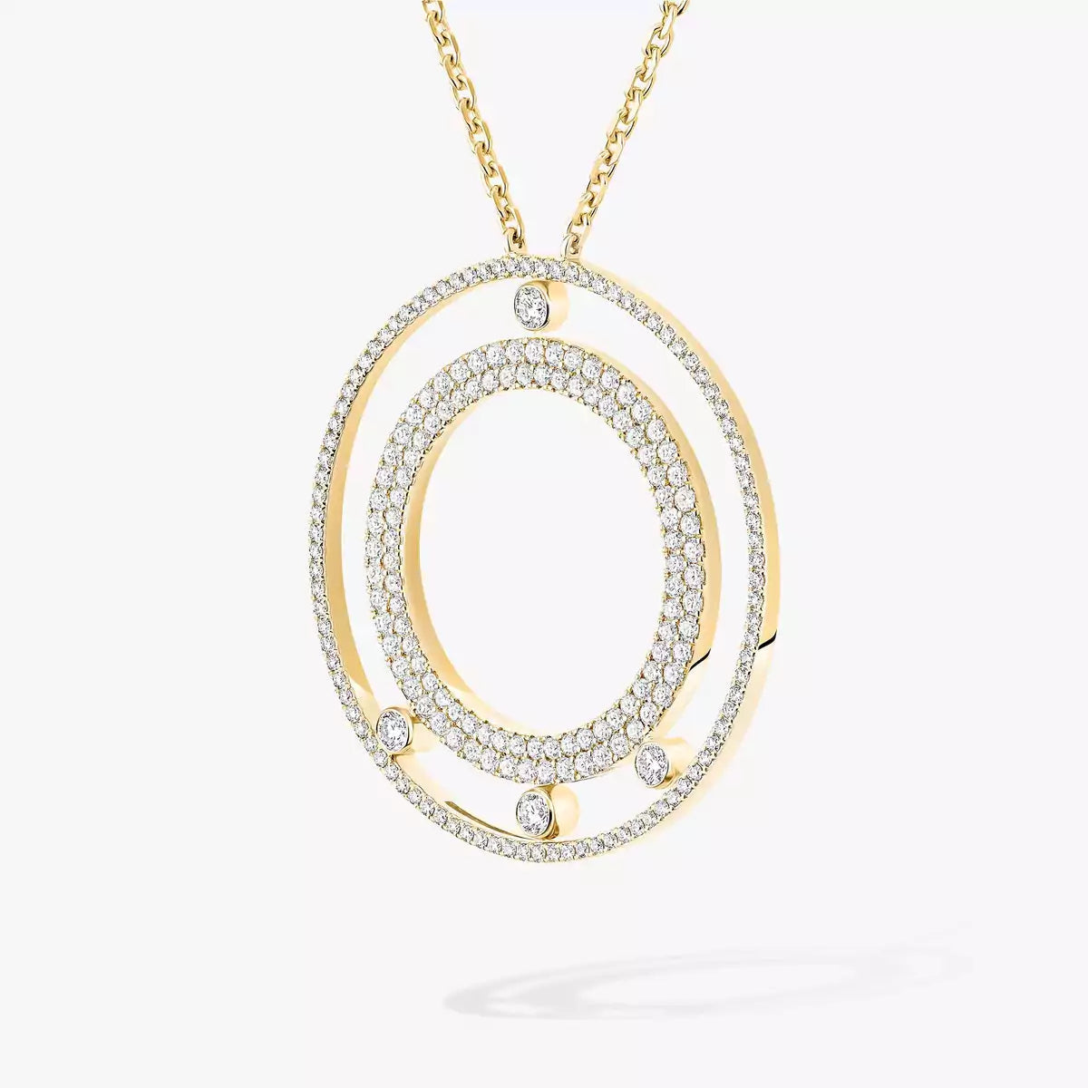 [Amore]Move Romane Long Pave_-Set Diamond Necklace