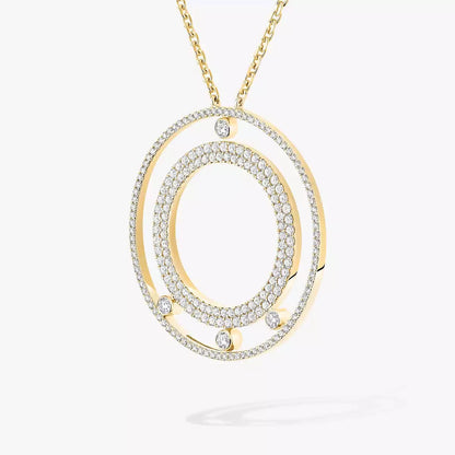 [Amore]Move Romane Long Pave_-Set Diamond Necklace