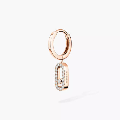 [Amore]Move Uno Single Diamond Hoop Earring