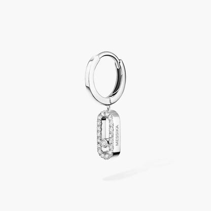 [Amore]Move Uno Single Diamond Hoop Earring