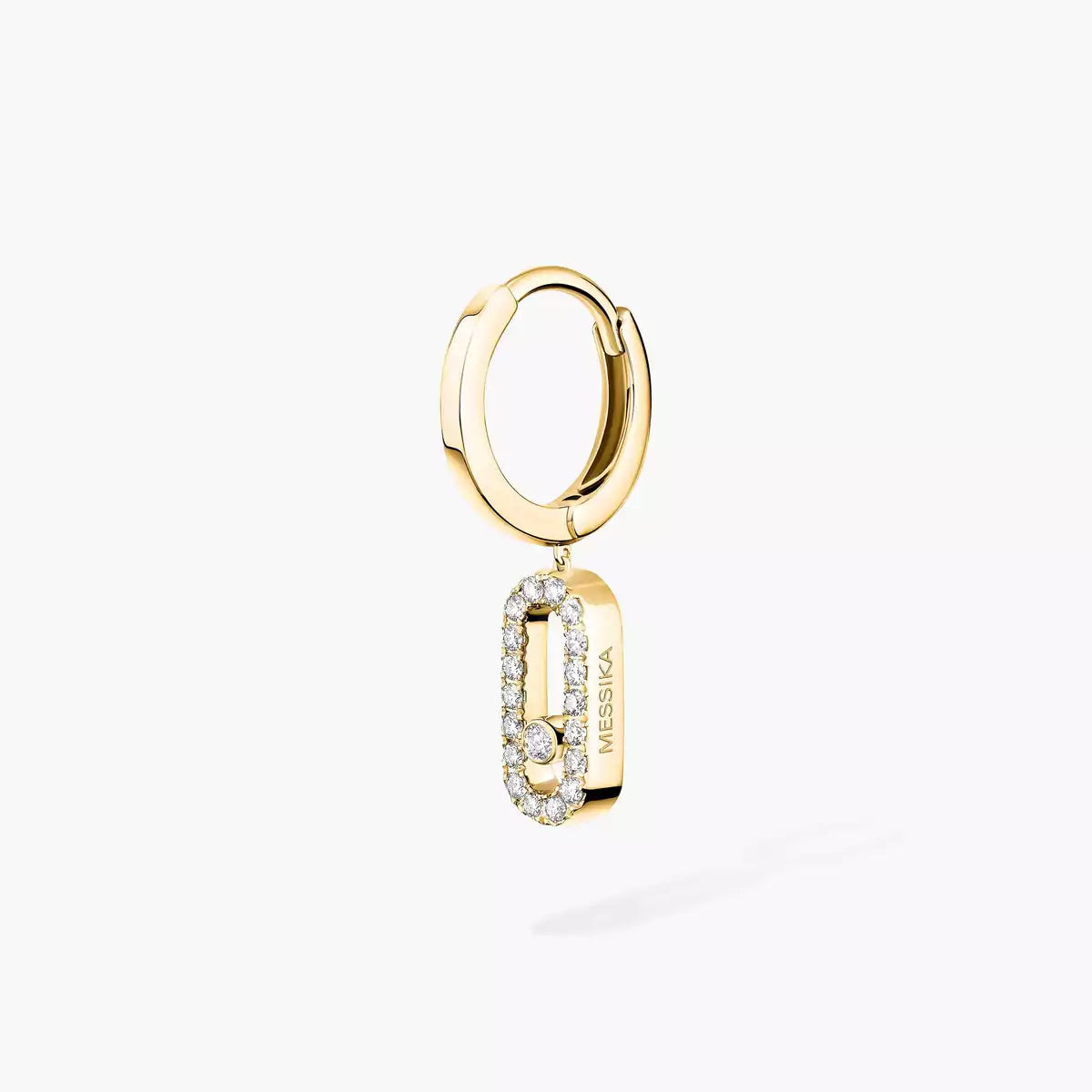 [Amore]Move Uno Single Diamond Hoop Earring