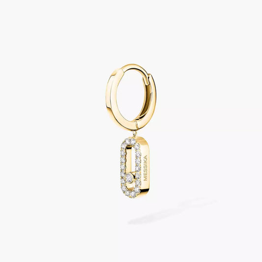 [Amore]Move Uno Single Diamond Hoop Earring