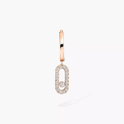 [Amore]Move Uno Single Diamond Hoop Earring
