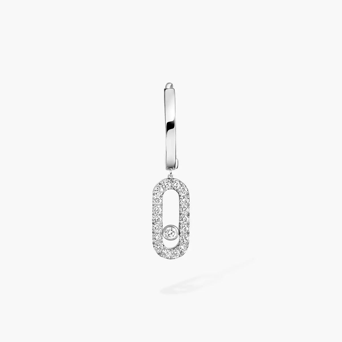 [Amore]Move Uno Single Diamond Hoop Earring