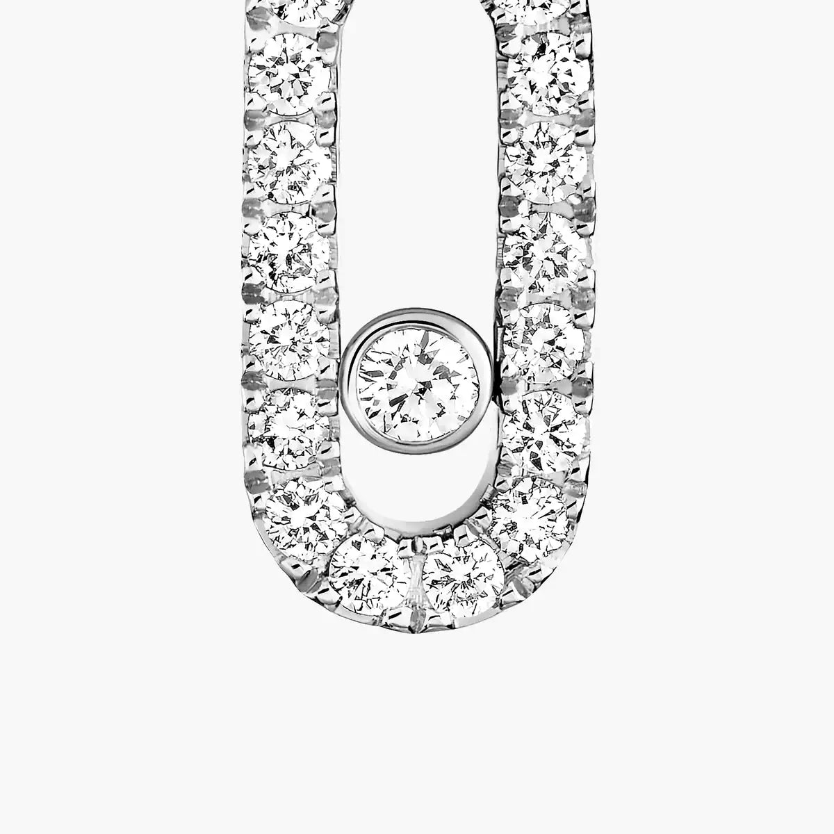 [Amore]Move Uno Single Diamond Hoop Earring