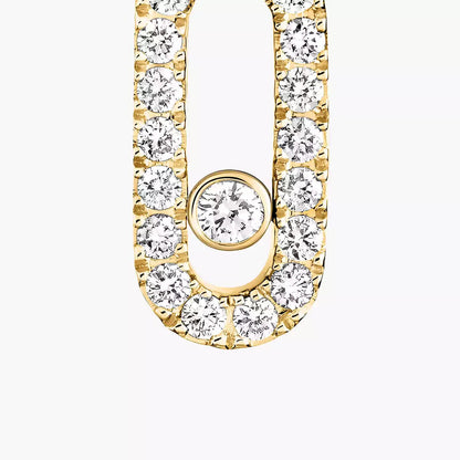 [Amore]Move Uno Single Diamond Hoop Earring