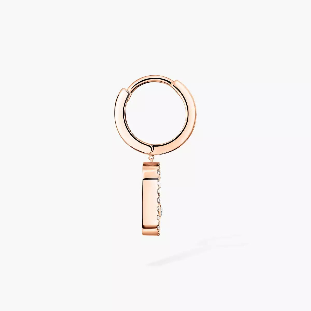 [Amore]Move Uno Single Diamond Hoop Earring