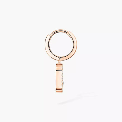 [Amore]Move Uno Single Diamond Hoop Earring