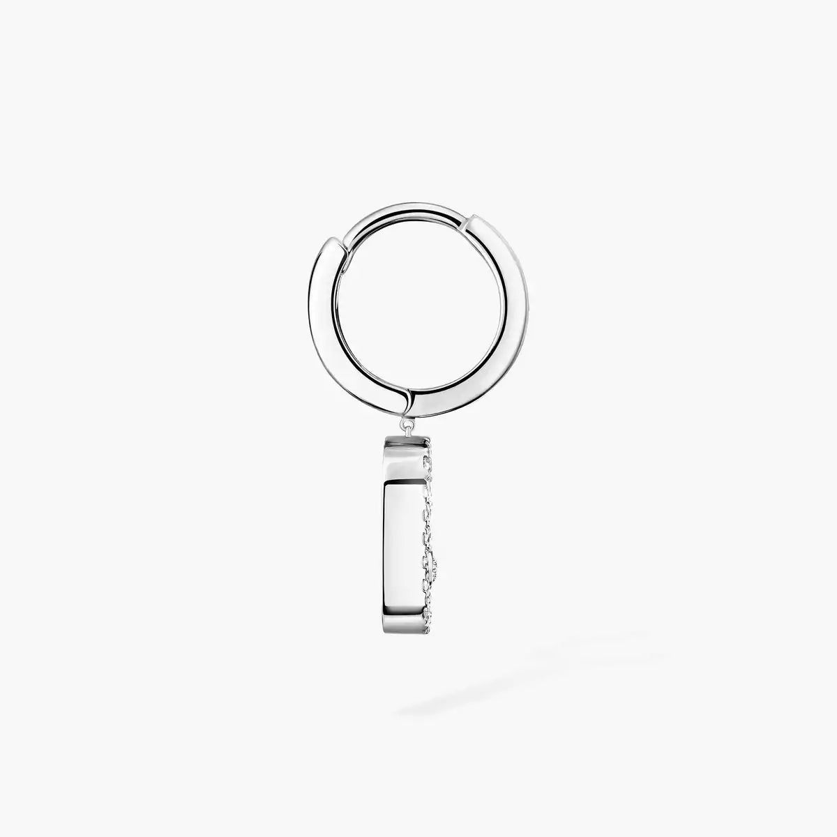 [Amore]Move Uno Single Diamond Hoop Earring