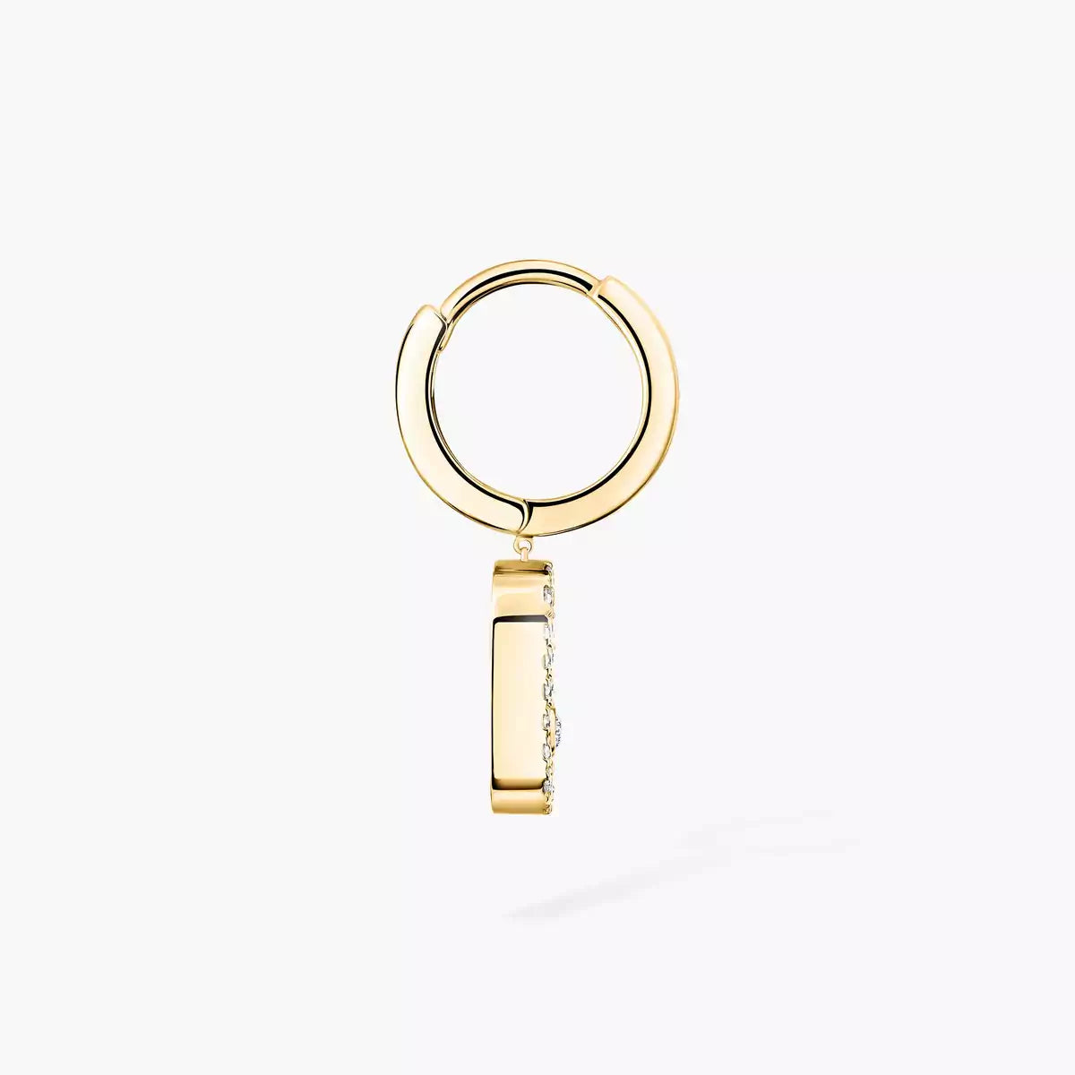 [Amore]Move Uno Single Diamond Hoop Earring