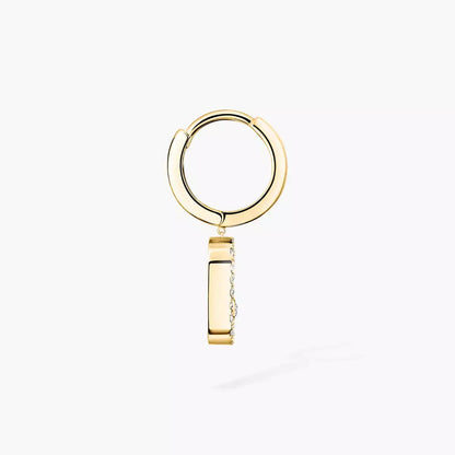 [Amore]Move Uno Single Diamond Hoop Earring
