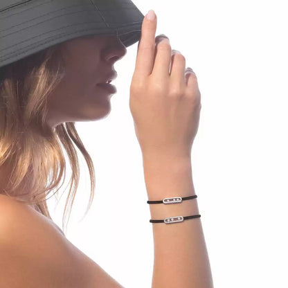 [Amore]Messika Care(s) pink cord pavé bracelet
