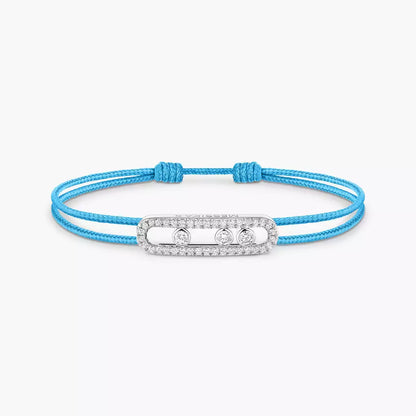 [Amore]Messika Care(s) pink cord pavé bracelet