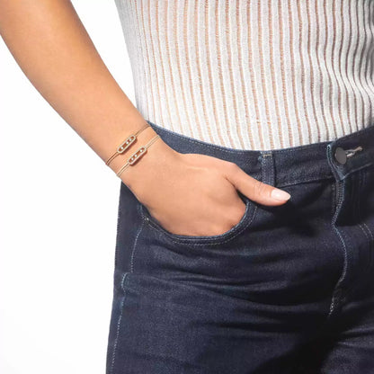 [Amore]Messika Care(s) pink cord pavé bracelet