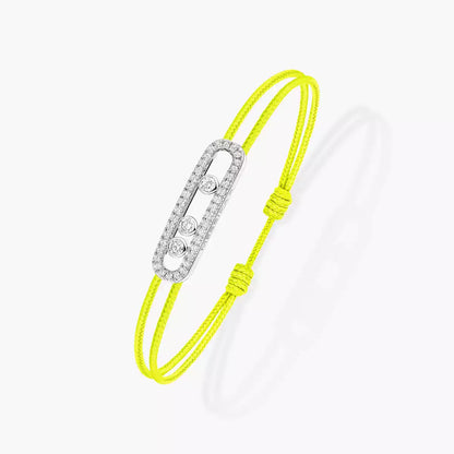 [Amore]Messika Care(s) pink cord pavé bracelet