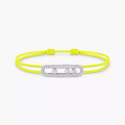 [Amore]Messika Care(s) pink cord pavé bracelet