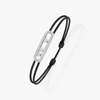 [Amore]Messika Care(s) pink cord pavé bracelet