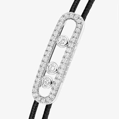 [Amore]Messika Care(s) pink cord pavé bracelet